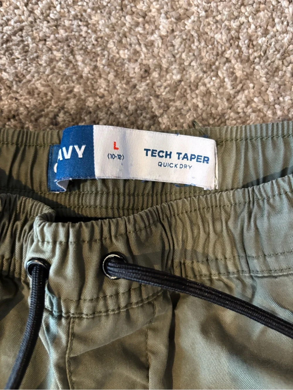 Old Navy kids Olive Green Cargo Pants with Drawstring Waist